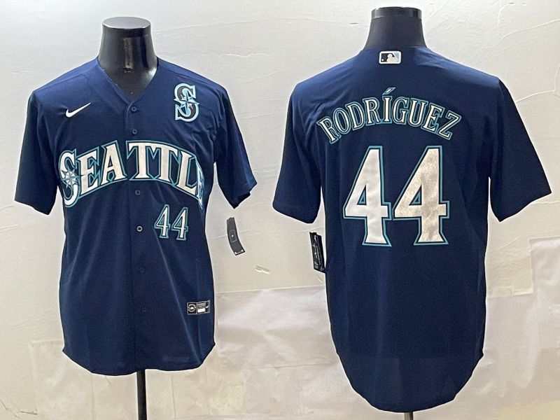 Men Seattle Mariners #44 Rodriguez Drak Blue Game 2025 Nike MLB Jersey style 5